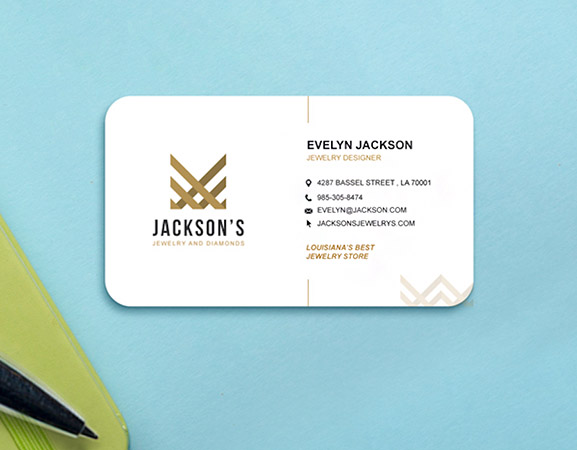 Business card with rounded corners printed by GotPrint