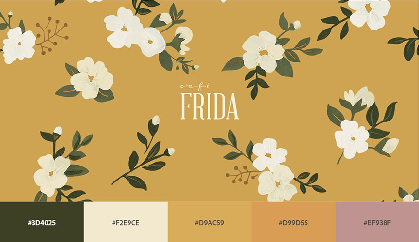 Cafe Frida Website With Warm and Cheerful Color Palette Web Design